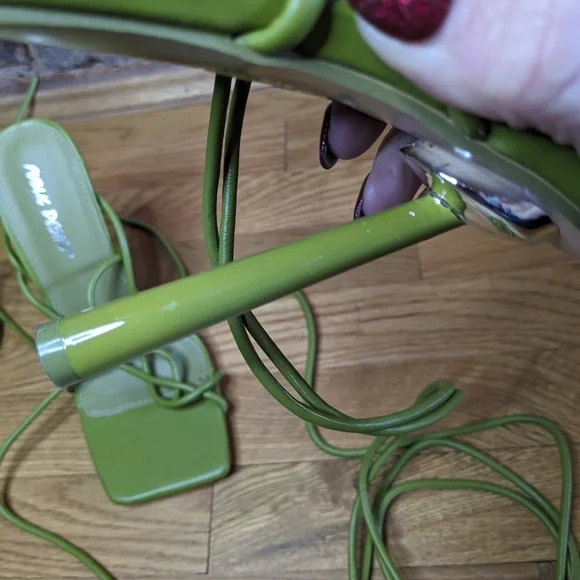 Public Desire Size 6 Olive Green Strappy Heeled Sandals - Picture 5 of 7